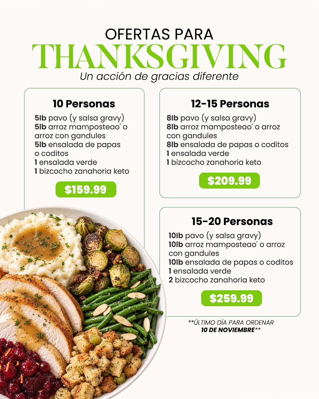Menú Thanksgiving Puerto Rico | Cena de Acción de Gracias - Imagen 2